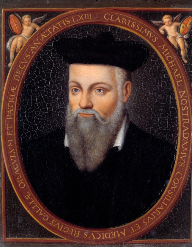 Potret Michel de Nostre-Dame, yang dikenal sebagai Nostradamus, astrolog (1503-1566). Lukisan anonim setelah César Nostradamus (1553-1629), Versailles, istana Versailles dan Trianon (Foto oleh Leemage/Corbis via Getty Images)